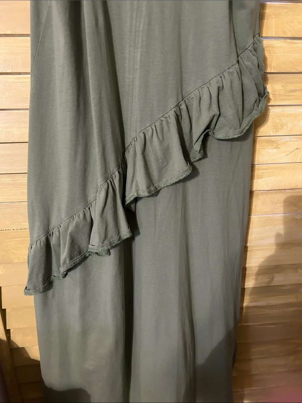 Zara Olive Green Ruffle Strap Sundress